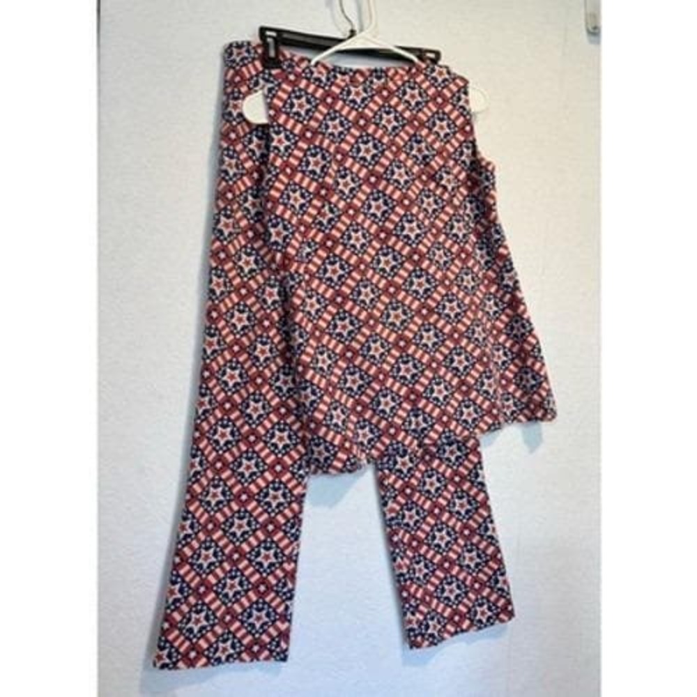 Vtg Handmade Women's 2 Pc Outfit USA Patriotic American Flag Small - Picture 16 of 16
